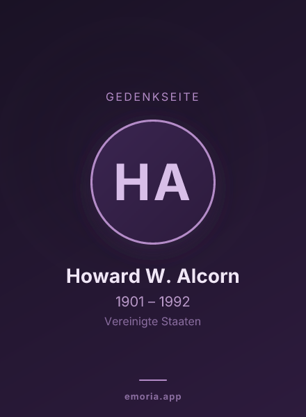 Gedenkportrait von Howard W. Alcorn