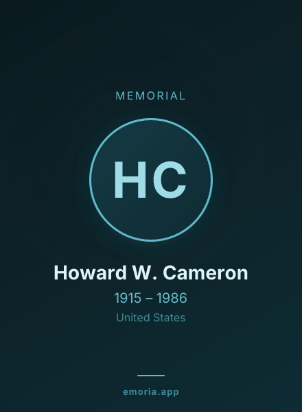 Memorial portrait of Howard W. Cameron