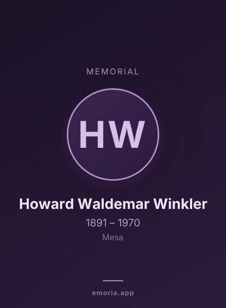 Memorial portrait of Howard Waldemar Winkler