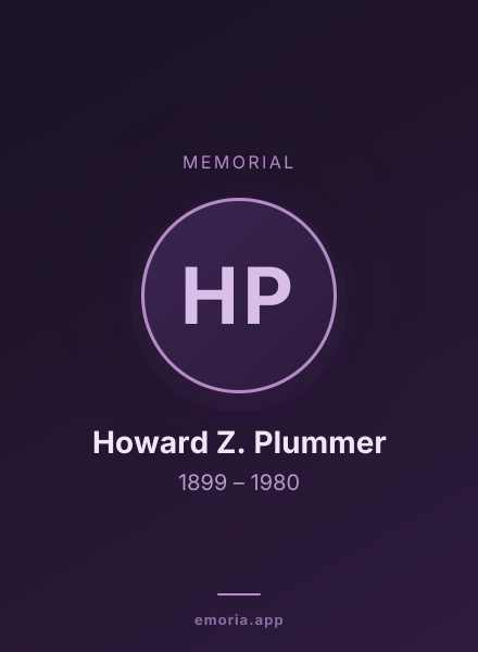 Memorial portrait of Howard Z. Plummer