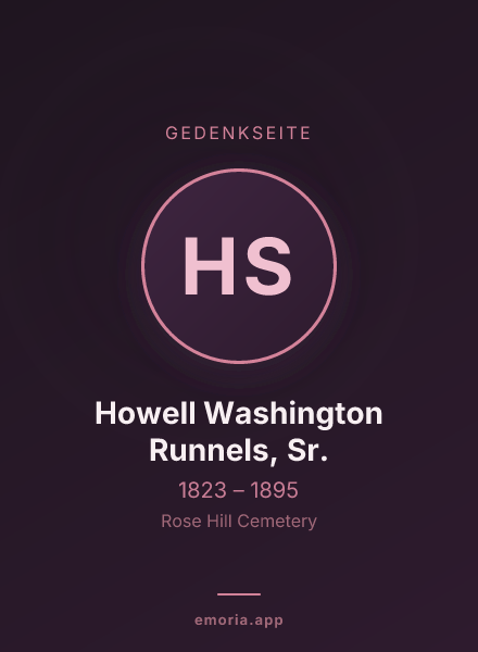 Gedenkportrait von Howell Washington Runnels, Sr.