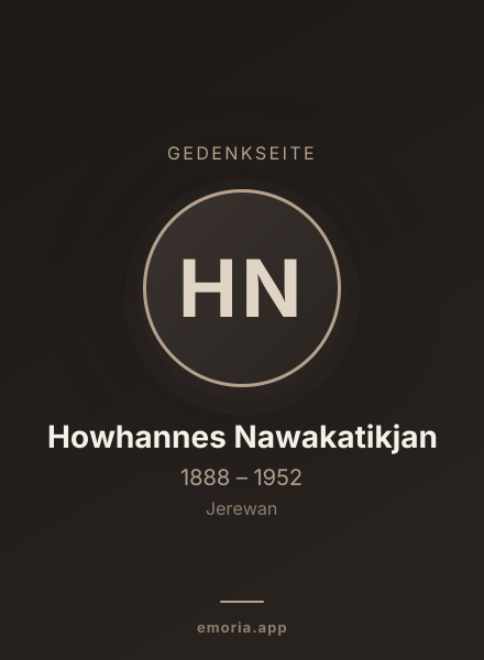 Gedenkportrait von Howhannes Nawakatikjan