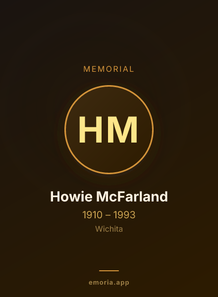 Memorial portrait of Howie McFarland