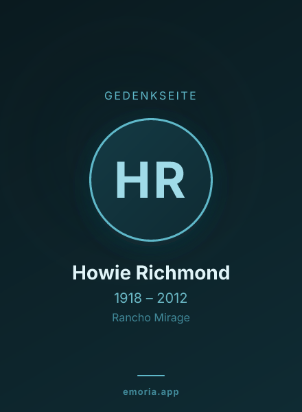 Gedenkportrait von Howie Richmond