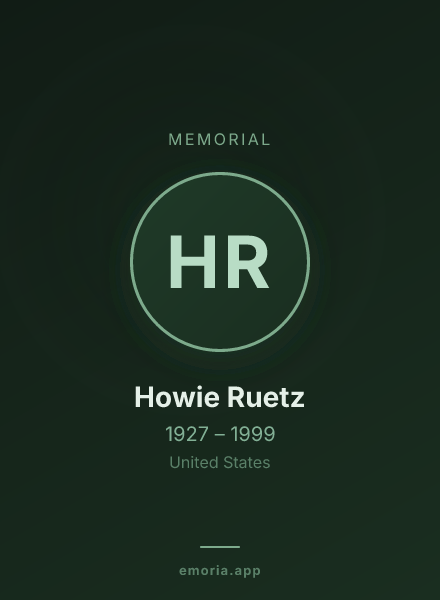 Memorial portrait of Howie Ruetz