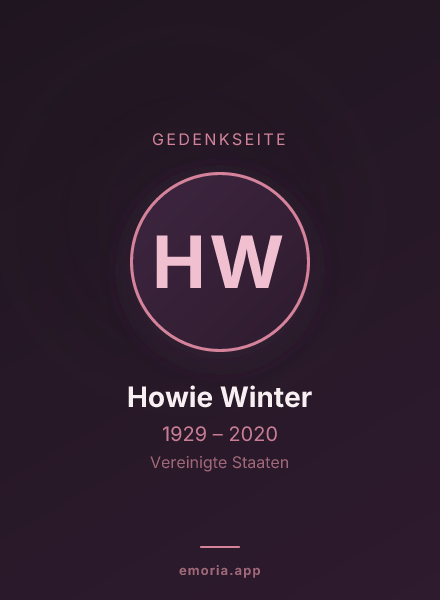 Gedenkportrait von Howie Winter