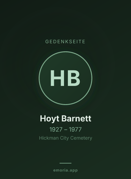 Gedenkportrait von Hoyt Barnett