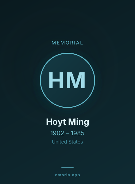 Memorial portrait of Hoyt Ming