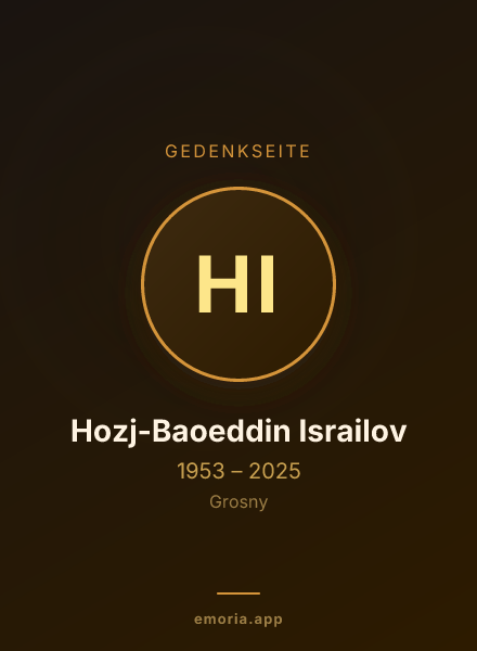 Gedenkportrait von Hozj-Baoeddin Israilov