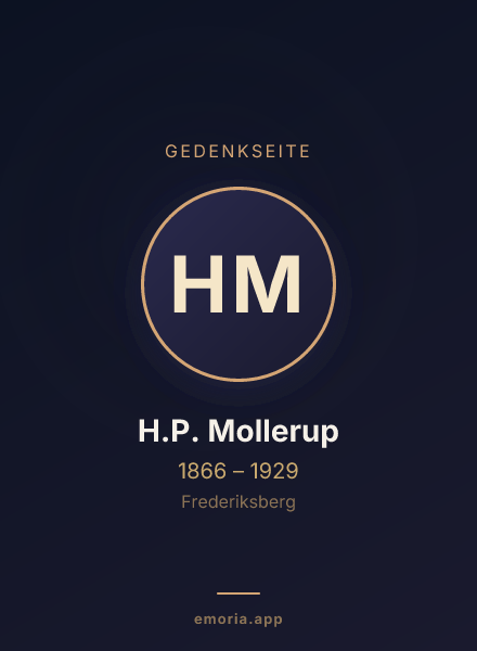 Gedenkportrait von H.P. Mollerup