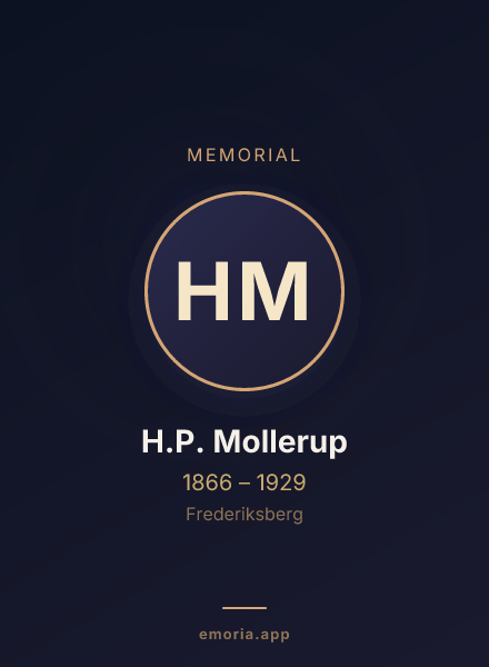Memorial portrait of H.P. Mollerup