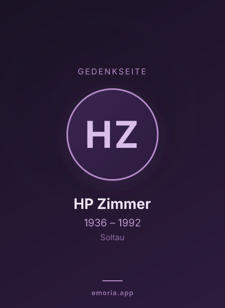 Gedenkportrait von HP Zimmer