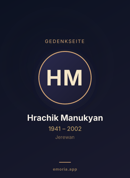 Gedenkportrait von Hrachik Manukyan