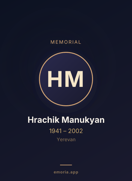 Memorial portrait of Hrachik Manukyan