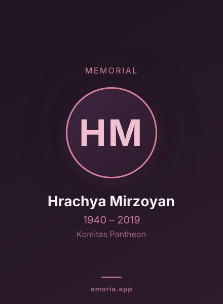 Memorial portrait of Hrachya Mirzoyan
