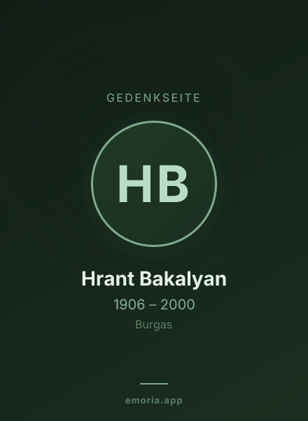 Gedenkportrait von Hrant Bakalyan