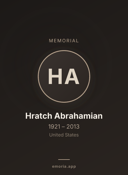 Memorial portrait of Hratch Abrahamian