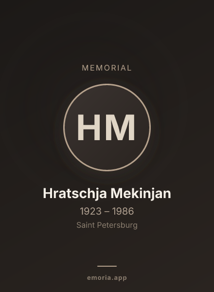 Memorial portrait of Hratschja Mekinjan