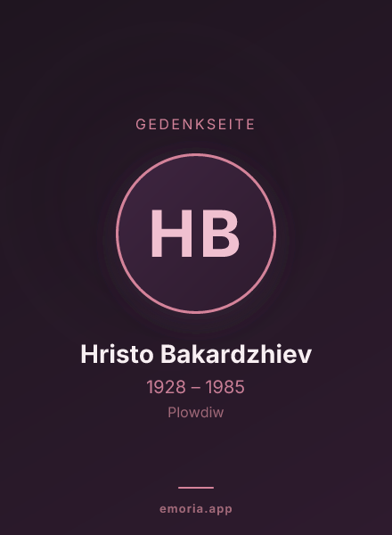 Gedenkportrait von Hristo Bakardzhiev