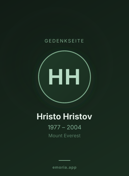 Gedenkportrait von Hristo Hristov