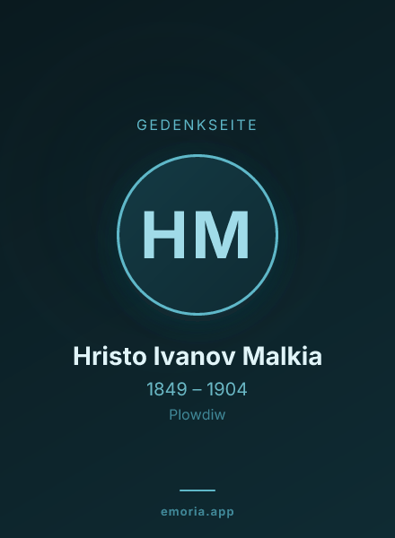 Gedenkportrait von Hristo Ivanov Malkia