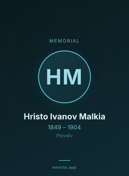 Memorial portrait of Hristo Ivanov Malkia