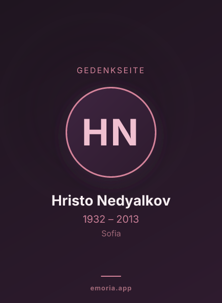 Gedenkportrait von Hristo Nedyalkov
