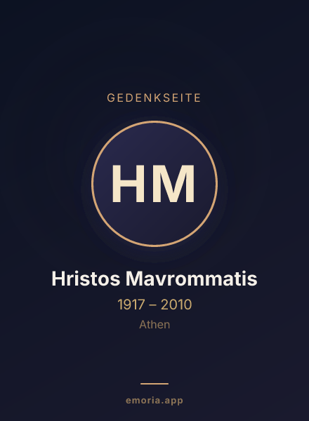 Gedenkportrait von Hristos Mavrommatis