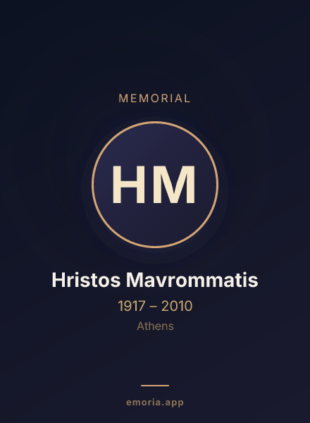 Memorial portrait of Hristos Mavrommatis