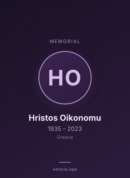 Memorial portrait of Hristos Oikonomu