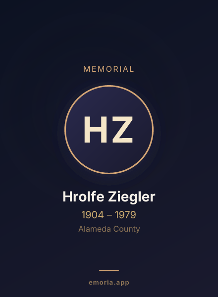Memorial portrait of Hrolfe Ziegler