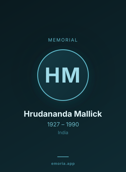 Memorial portrait of Hrudananda Mallick