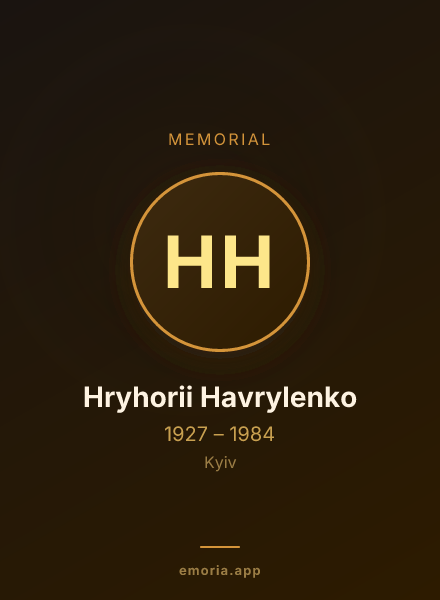 Memorial portrait of Hryhorii Havrylenko