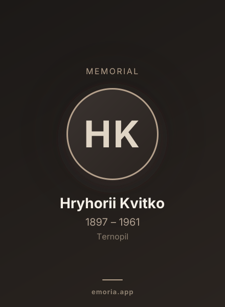 Memorial portrait of Hryhorii Kvitko