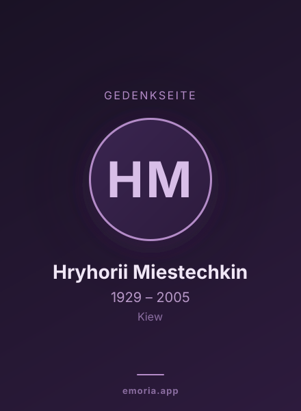 Gedenkportrait von Hryhorii Miestechkin