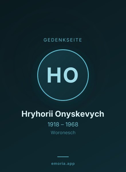 Gedenkportrait von Hryhorii Onyskevych