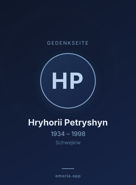 Gedenkportrait von Hryhorii Petryshyn