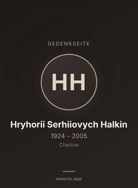 Gedenkportrait von Hryhorii Serhiiovych Halkin