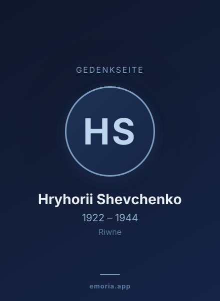 Gedenkportrait von Hryhorii Shevchenko