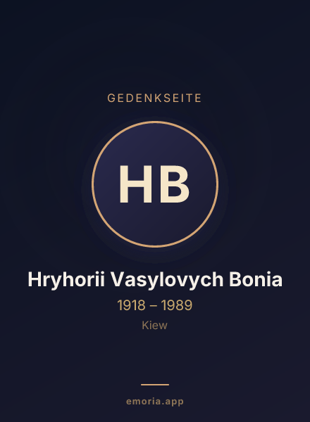 Gedenkportrait von Hryhorii Vasylovych Bonia