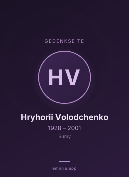 Gedenkportrait von Hryhorii Volodchenko