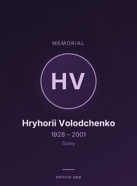 Memorial portrait of Hryhorii Volodchenko