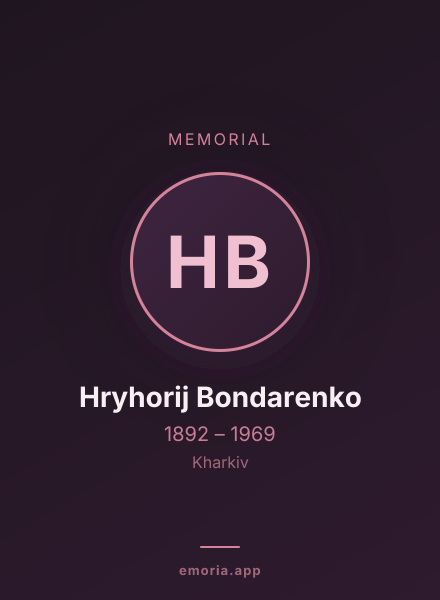 Memorial portrait of Hryhorij Bondarenko