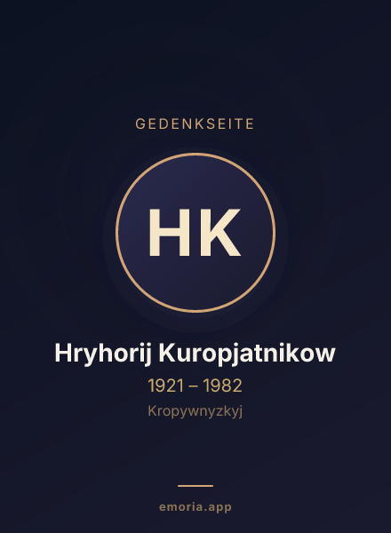 Gedenkportrait von Hryhorij Kuropjatnikow