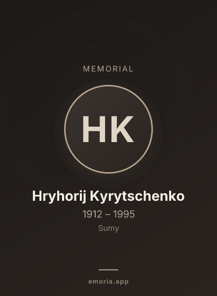 Memorial portrait of Hryhorij Kyrytschenko