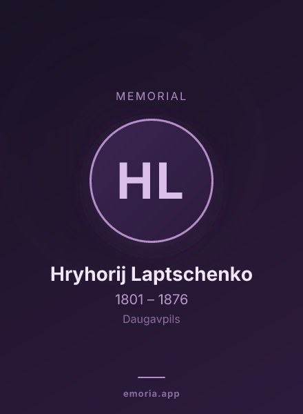 Memorial portrait of Hryhorij Laptschenko