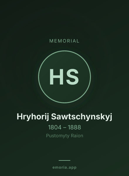 Memorial portrait of Hryhorij Sawtschynskyj