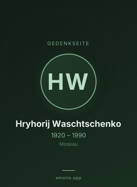 Gedenkportrait von Hryhorij Waschtschenko
