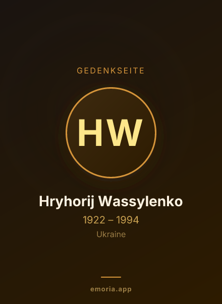 Gedenkportrait von Hryhorij Wassylenko