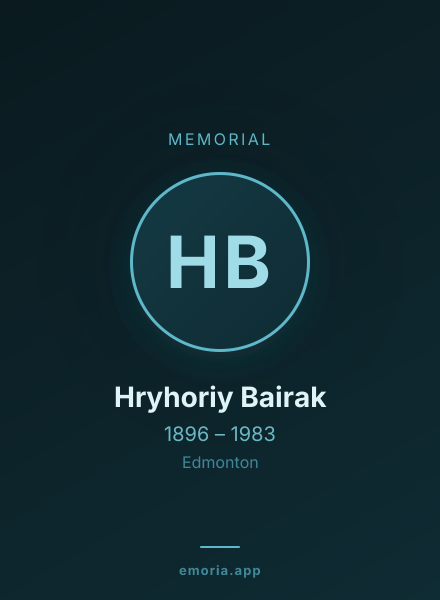 Memorial portrait of Hryhoriy Bairak